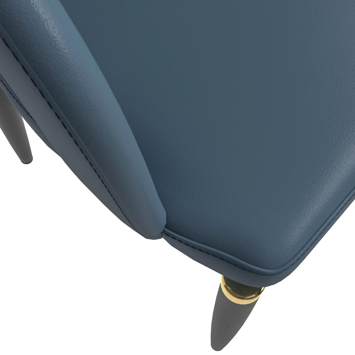 Entice Leather Dining Chair with Curved Open Back and Iron Legs