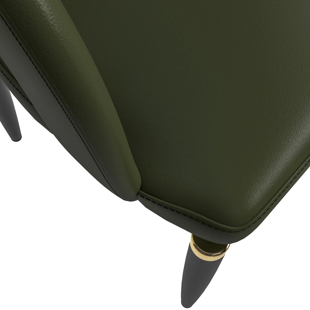 Entice Leather Dining Chair with Curved Open Back and Iron Legs