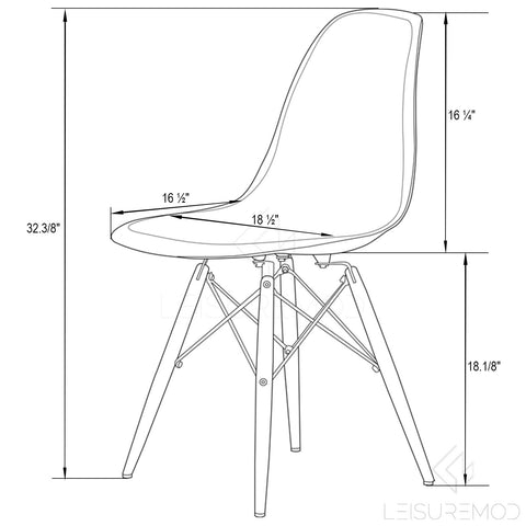 Dover and Cresco Modern Dining Chair Molded Side Chair with Base