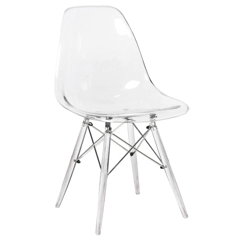 Dover and Cresco Modern Dining Chair Molded Side Chair with Base