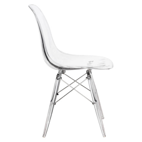 Dover and Cresco Modern Dining Chair Molded Side Chair with Base