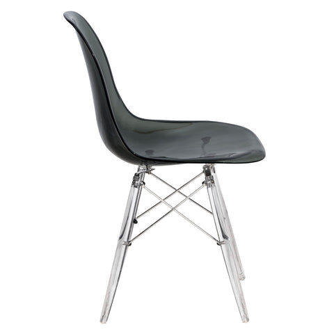 Dover and Cresco Modern Dining Chair Molded Side Chair with Base