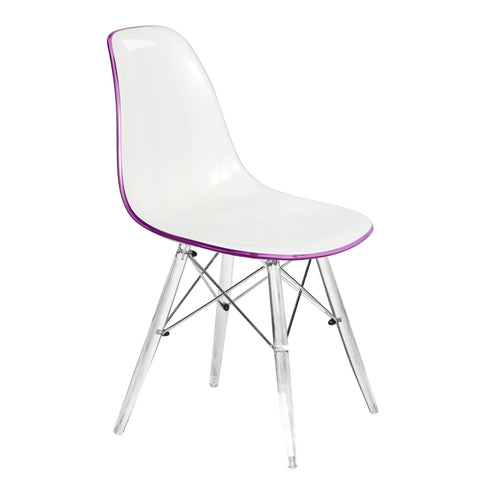 Dover and Cresco Modern Dining Chair Molded Side Chair with Base