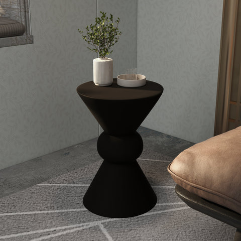 Echo Side Table with Weather-Resistant Fibersone Top Round Accent Table