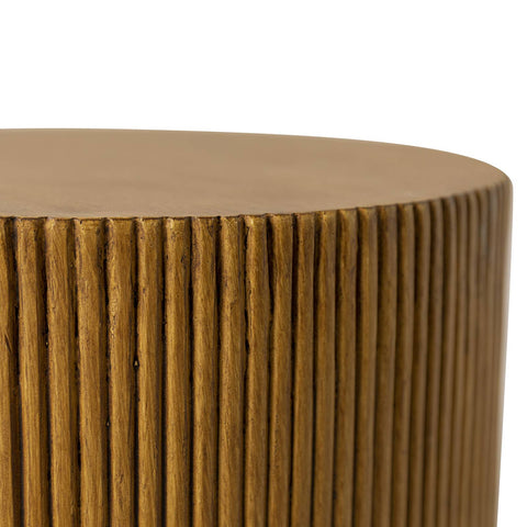 Eden Series Side Table in Fiberstone Round Accent Table for Home, Living Room, Indoor, and Outdoor