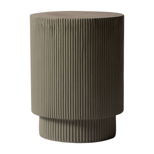 Eden Series Side Table in Fiberstone Round Accent Table for Home, Living Room, Indoor, and Outdoor