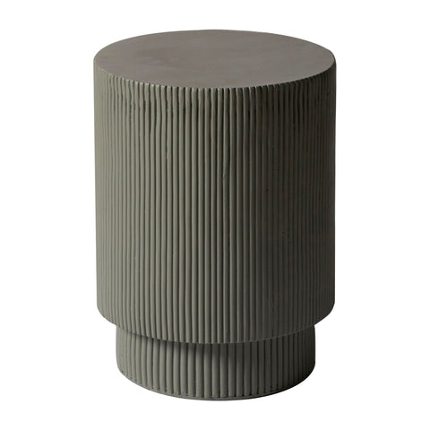 Eden Series Side Table in Fiberstone Round Accent Table for Home, Living Room, Indoor, and Outdoor