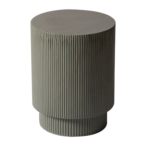 Eden Series Side Table in Fiberstone Round Accent Table for Home, Living Room, Indoor, and Outdoor