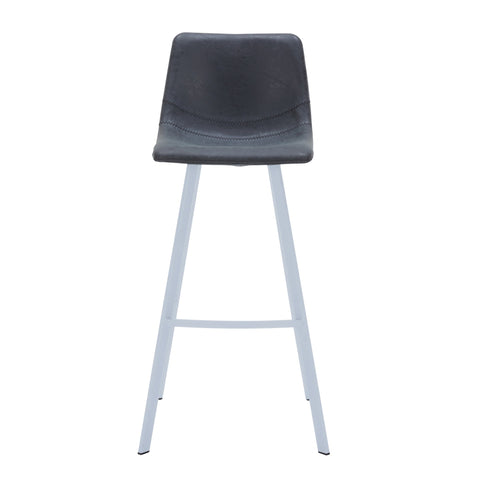 Elland 41" Leather Counter Height Barstool with Stainless Steel Legs and Footrest