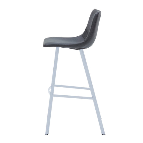 Elland 41" Leather Counter Height Barstool with Stainless Steel Legs and Footrest