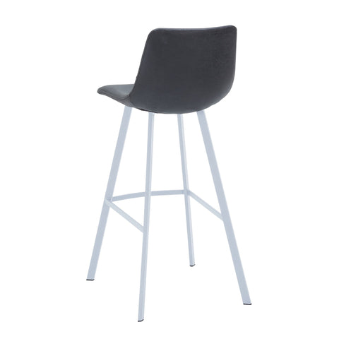 Elland 41" Leather Counter Height Barstool with Stainless Steel Legs and Footrest