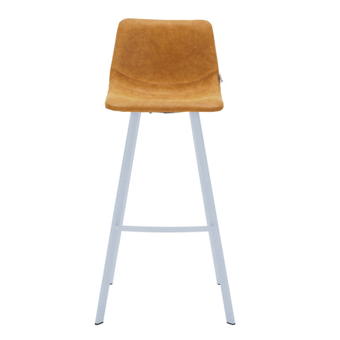 Elland 41" Leather Counter Height Barstool with Stainless Steel Legs and Footrest