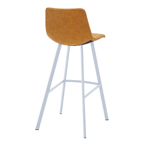 Elland 41" Leather Counter Height Barstool with Stainless Steel Legs and Footrest