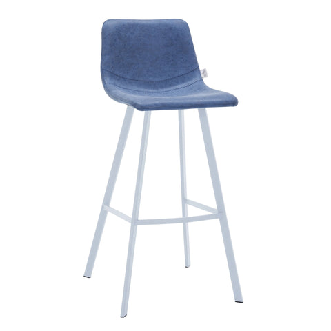 Elland 41" Leather Counter Height Barstool with Stainless Steel Legs and Footrest