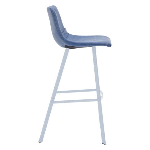 Elland 41" Leather Counter Height Barstool with Stainless Steel Legs and Footrest