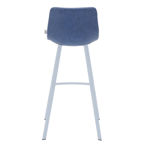 Elland 41" Leather Counter Height Barstool with Stainless Steel Legs and Footrest