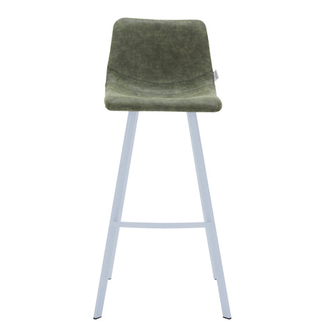 Elland 41" Leather Counter Height Barstool with Stainless Steel Legs and Footrest