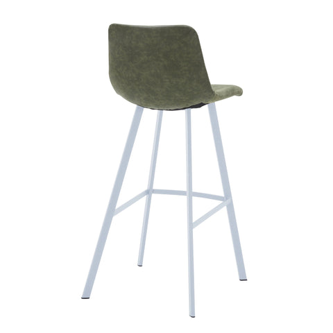 Elland 41" Leather Counter Height Barstool with Stainless Steel Legs and Footrest