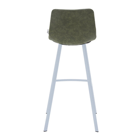 Elland 41" Leather Counter Height Barstool with Stainless Steel Legs and Footrest