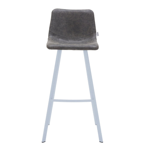 Elland 41" Leather Counter Height Barstool with Stainless Steel Legs and Footrest