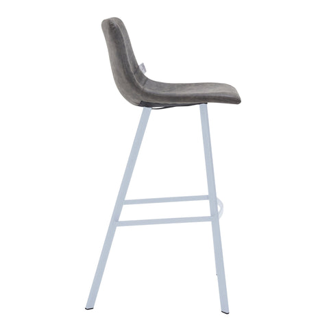 Elland 41" Leather Counter Height Barstool with Stainless Steel Legs and Footrest