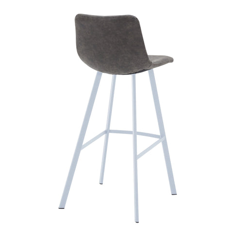 Elland 41" Leather Counter Height Barstool with Stainless Steel Legs and Footrest