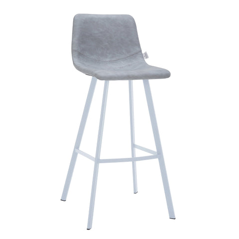 Elland 41" Leather Counter Height Barstool with Stainless Steel Legs and Footrest