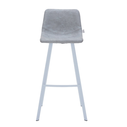 Elland 41" Leather Counter Height Barstool with Stainless Steel Legs and Footrest