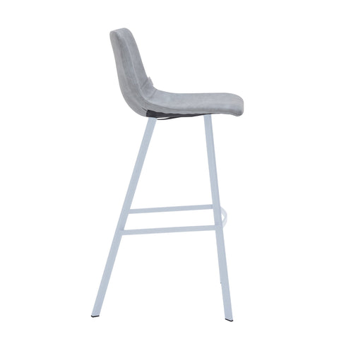 Elland 41" Leather Counter Height Barstool with Stainless Steel Legs and Footrest