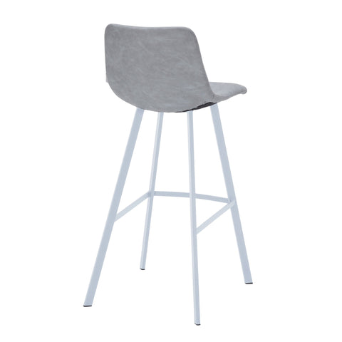 Elland 41" Leather Counter Height Barstool with Stainless Steel Legs and Footrest