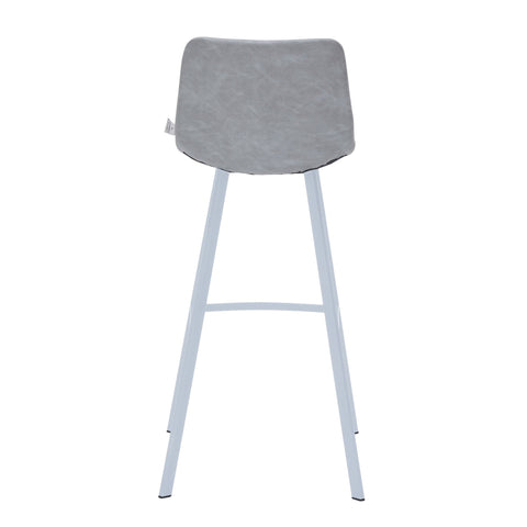 Elland 41" Leather Counter Height Barstool with Stainless Steel Legs and Footrest