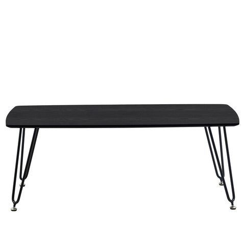 Elmwood Rectangular Coffee Table with Ash Wood Tabletop in Iron