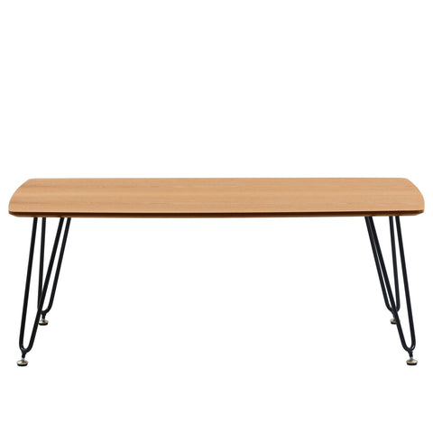 Elmwood Rectangular Coffee Table with Ash Wood Tabletop in Iron