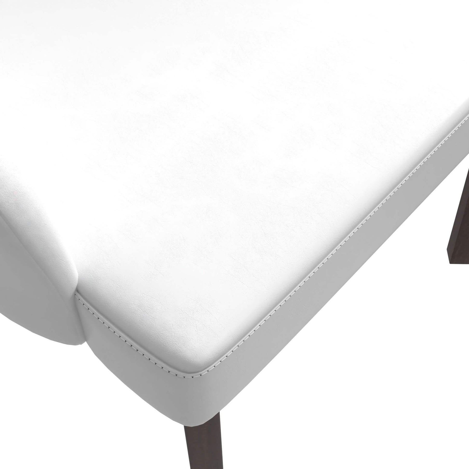 Ethos Leather Dining Chairs with Curved Open Back in Rubberwood