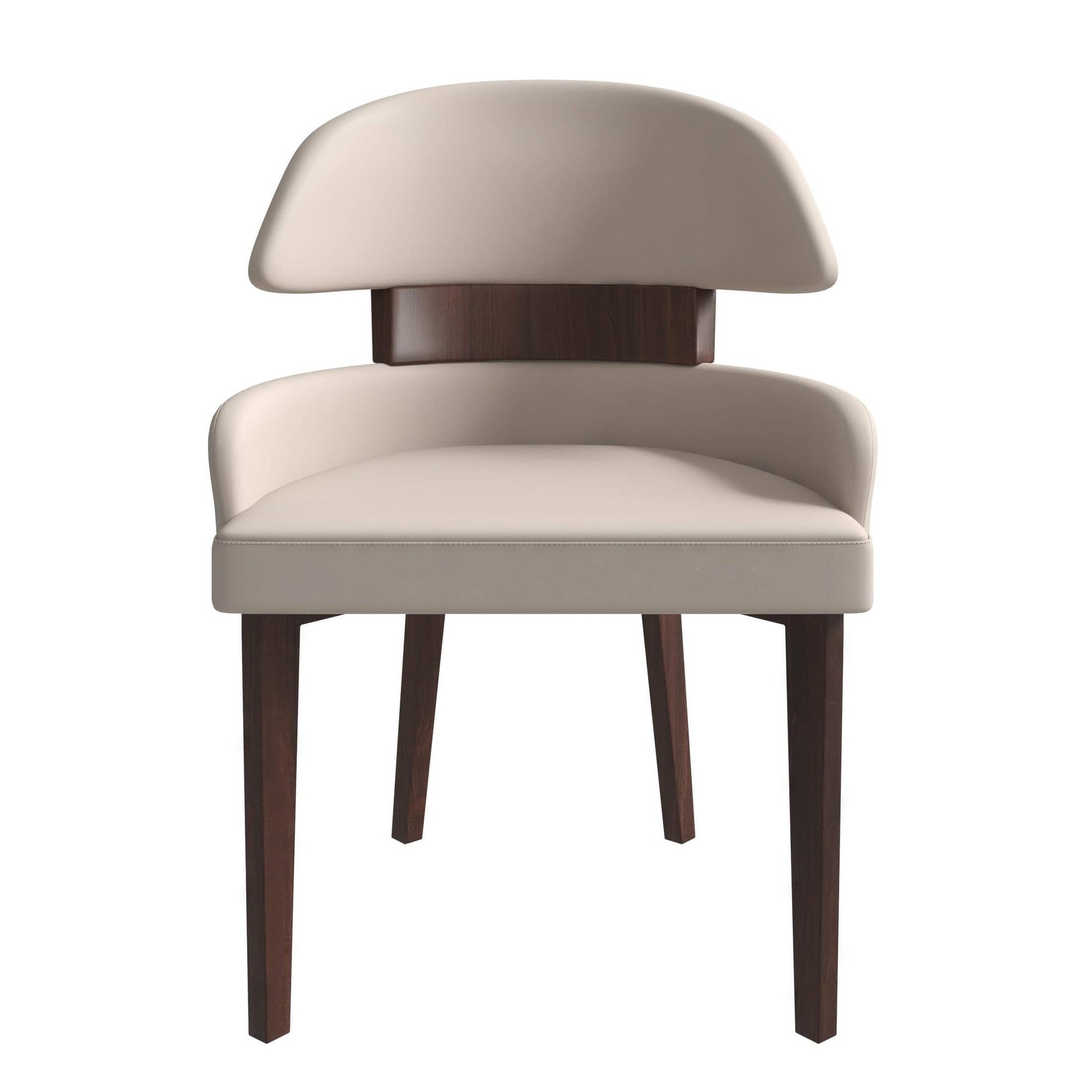 Ethos Leather Dining Chairs with Curved Open Back in Rubberwood