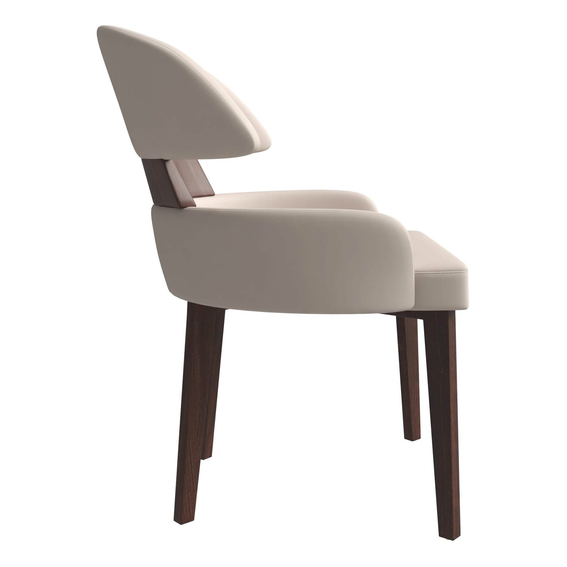 Ethos Leather Dining Chairs with Curved Open Back in Rubberwood
