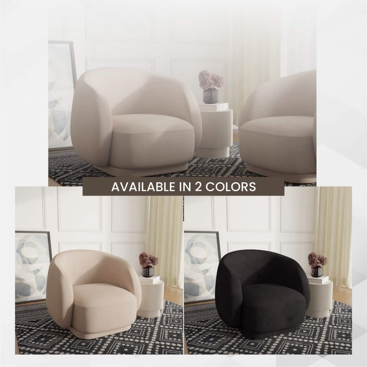 Faze Accent Chair Upholstered in Velvet Single - Seater Sofa Padded Seat and Back