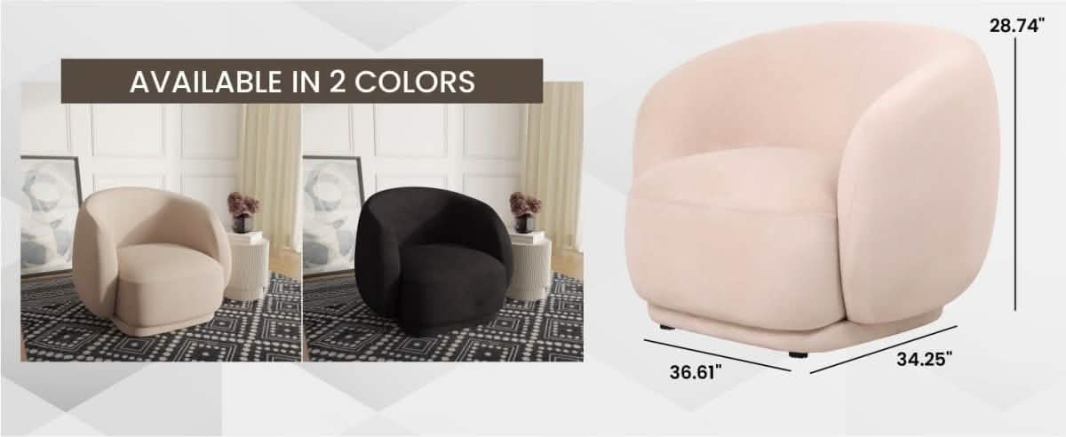 Faze Accent Chair Upholstered in Velvet Single - Seater Sofa Padded Seat and Back