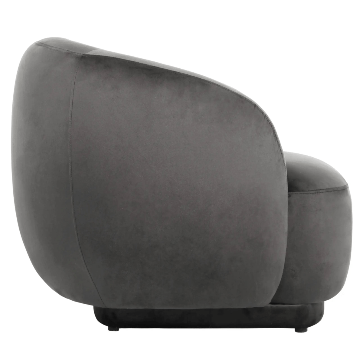 Faze Modern Barrel Accent Chair in Velvet with Wooden Base