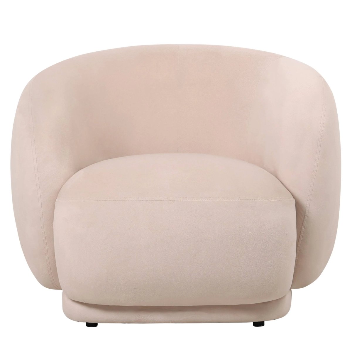 Faze Modern Barrel Accent Chair in Velvet with Wooden Base