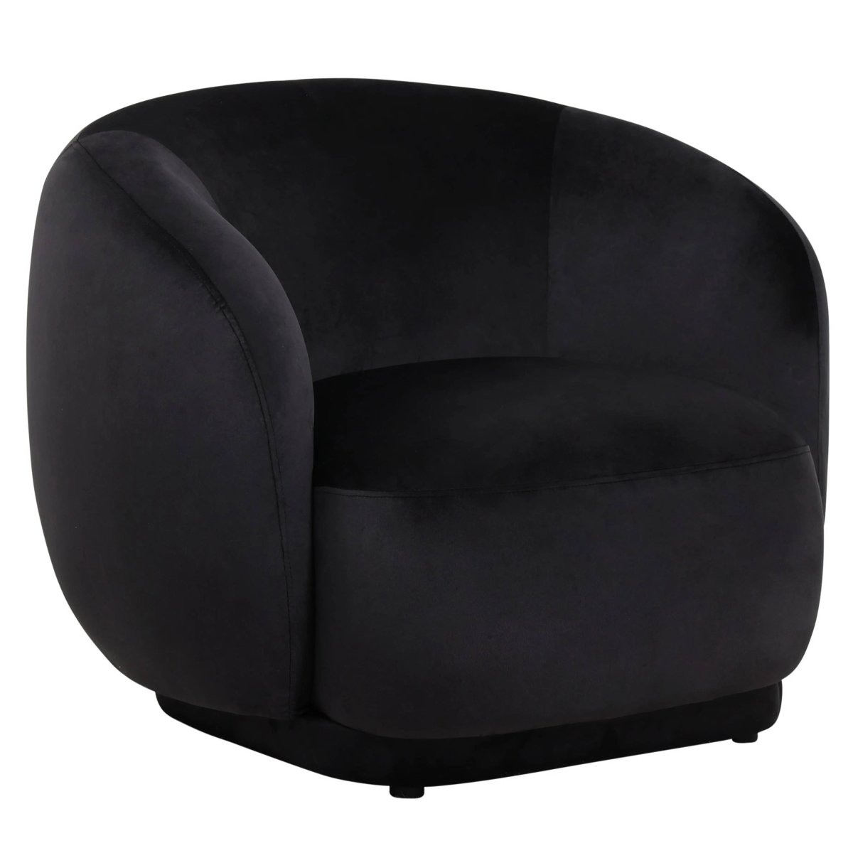 Faze Modern Barrel Accent Chair in Velvet with Wooden Base