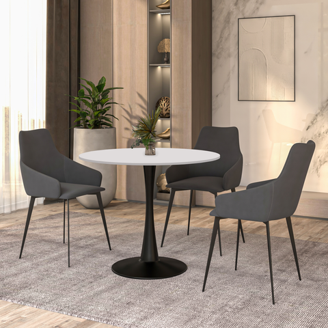 Bristol Round Dining Table Collection in Black Steel