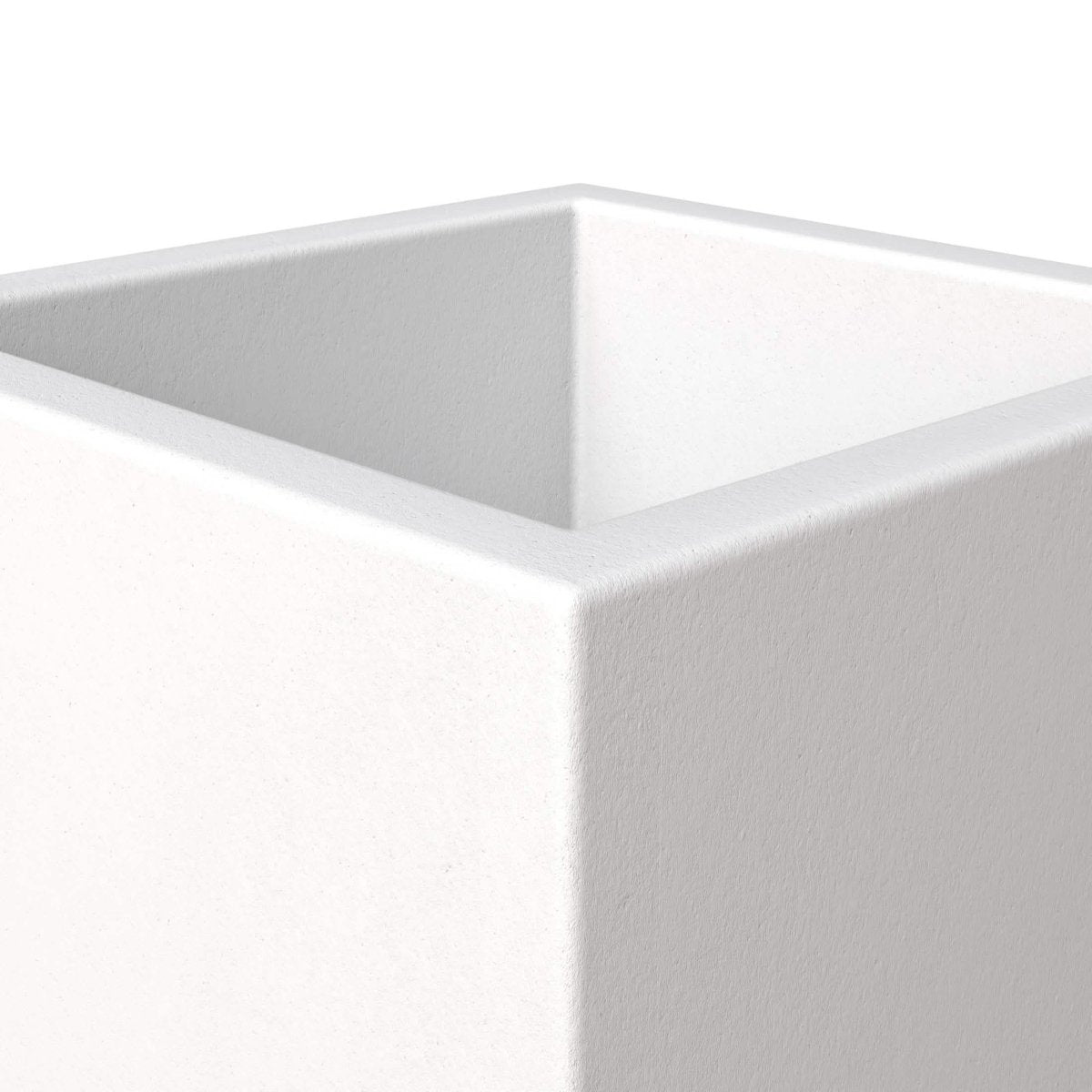 Fern Fiberstone and MGO Clay Mid - Century Modern Square Planter Pot for Indoor and Outdoor