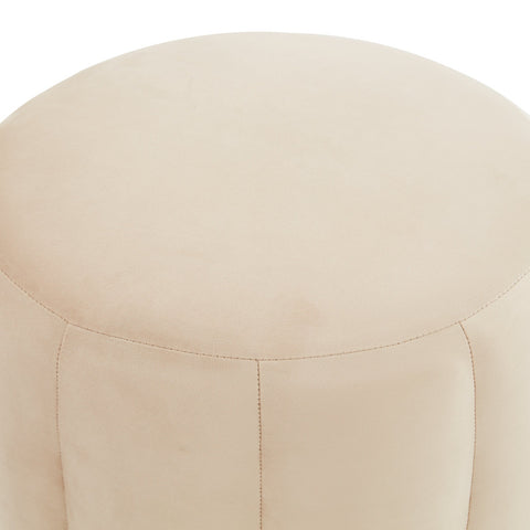 Franklin 19" Round Velvet Ottoman With Gold Base