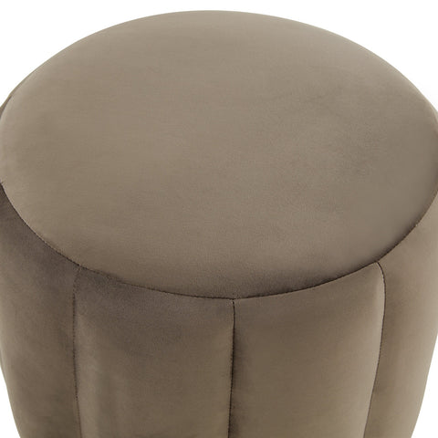 Franklin 19" Round Velvet Ottoman With Gold Base