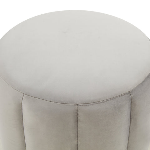 Franklin 19" Round Velvet Ottoman With Gold Base