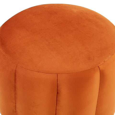 Franklin 19" Round Velvet Ottoman With Gold Base