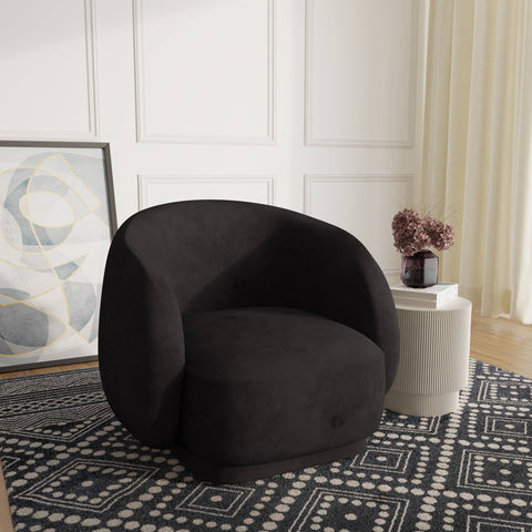 Faze Accent Chair Upholstered in Velvet Single-Seater Sofa Padded Seat and Back