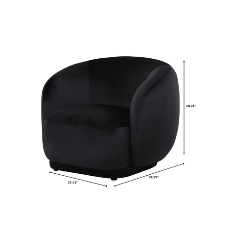 Faze Accent Chair Upholstered in Velvet Single-Seater Sofa Padded Seat and Back