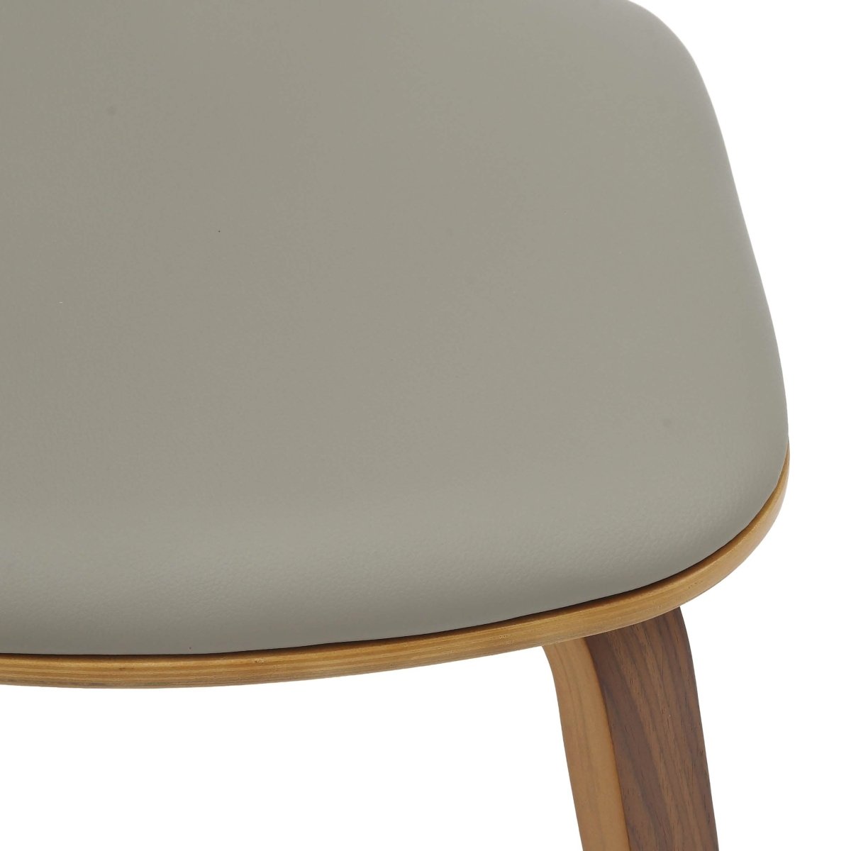 Fynix 5 - Piece Dining Set with Round Wooden Table in Natural Wood and 4 Leather Dining Chairs